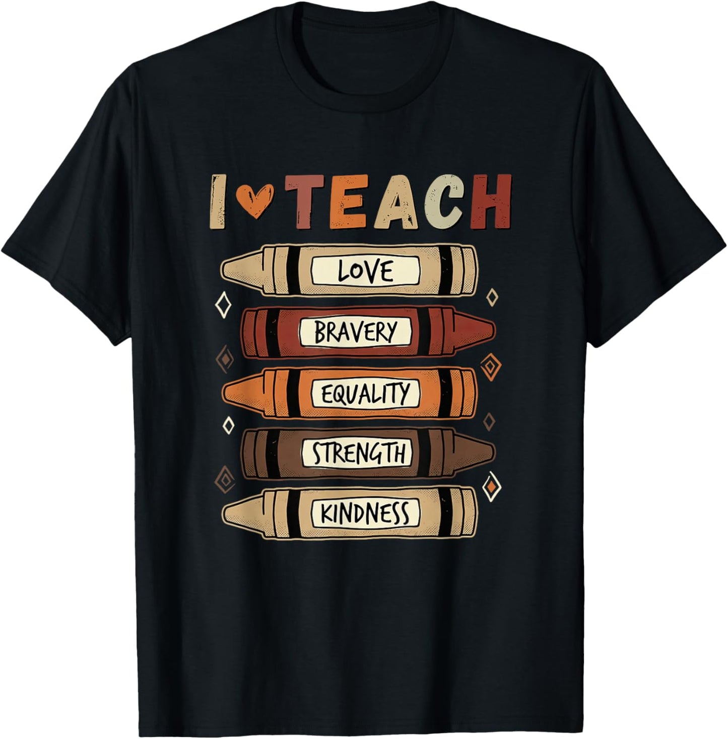 I Teach Black History Month Teacher Melanin Pride Crayons T-Shirt - T-Shirt | Black