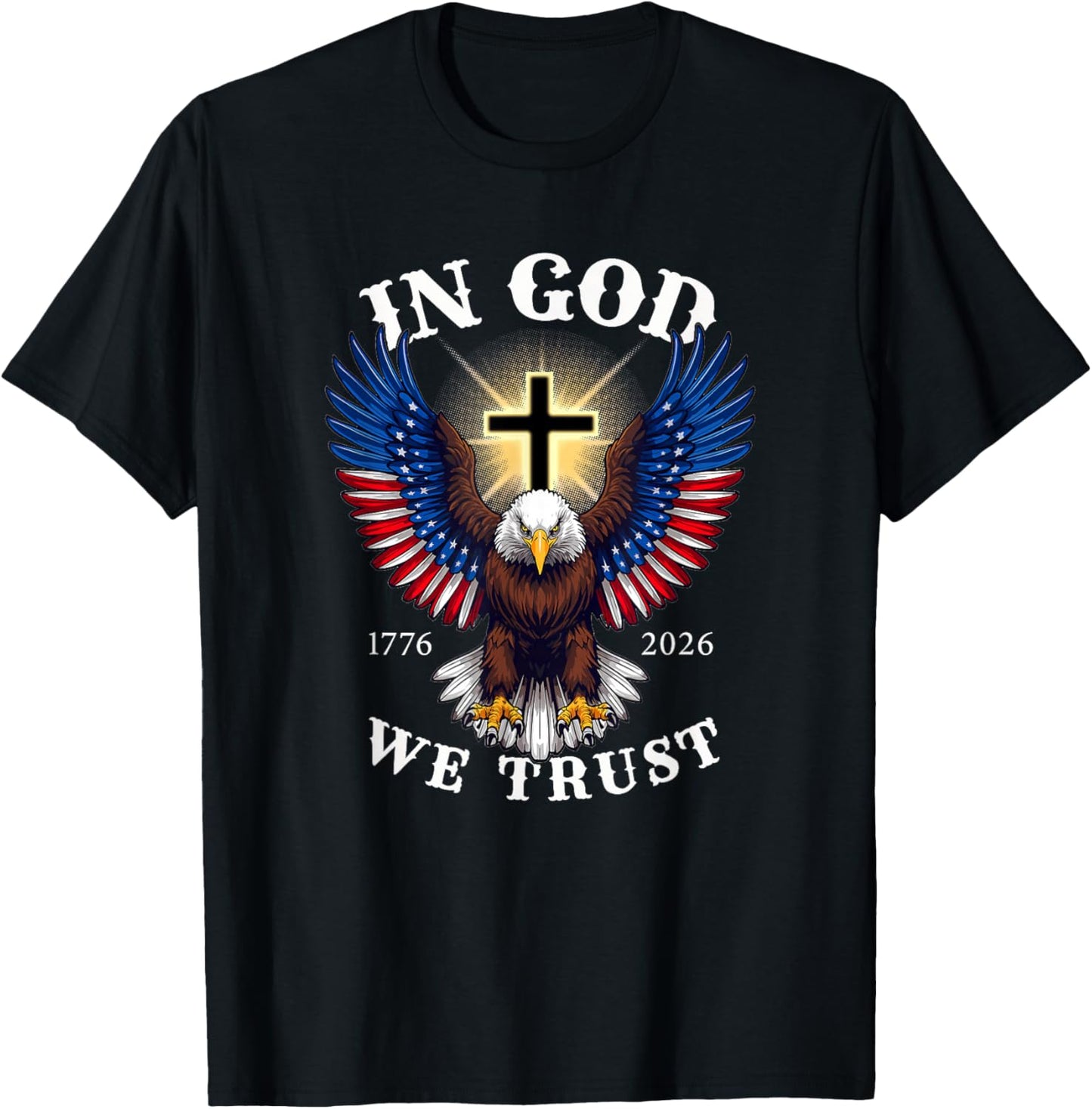 in God We Trust Patriotic Eagle Faith and Freedom T-Shirt - T-Shirt | Black