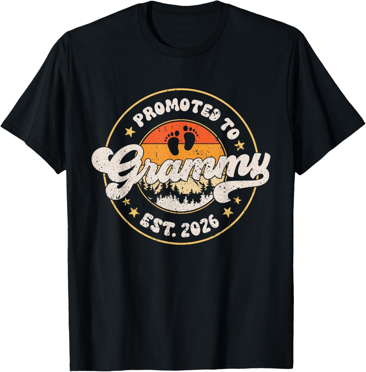 Promoted to Grammy Est. 2026 Grandmother Announcement T-Shirt - T-Shirt | Black