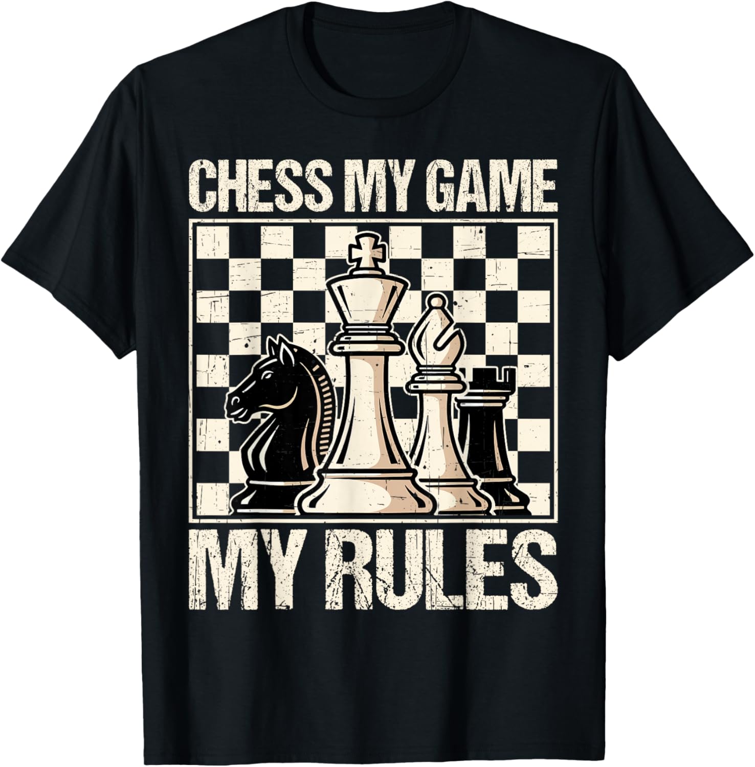 My Game My Rules Funny Gifts for Chess Lover T-Shirt - T-Shirt | Black