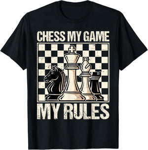My Game My Rules Funny Gifts for Chess Lover T-Shirt - T-Shirt | Black