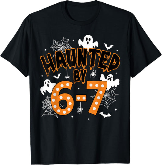 67 Meme Halloween Haunted– Funny Ghost and Pumpkin Halloween T-Shirt - T-Shirt | Black