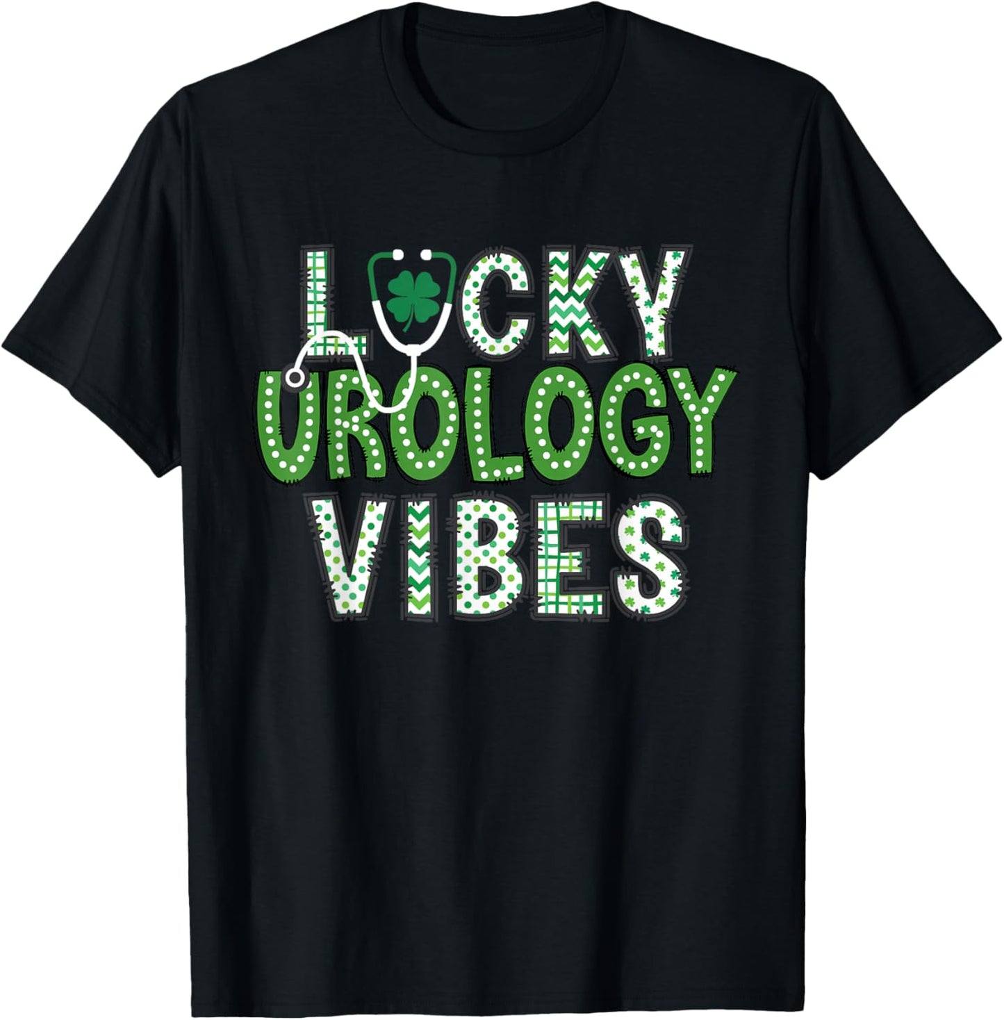 Lucky Urology Vibes St Patrick's Day Urologist Nurse Kidney T-Shirt - T-Shirt | Black