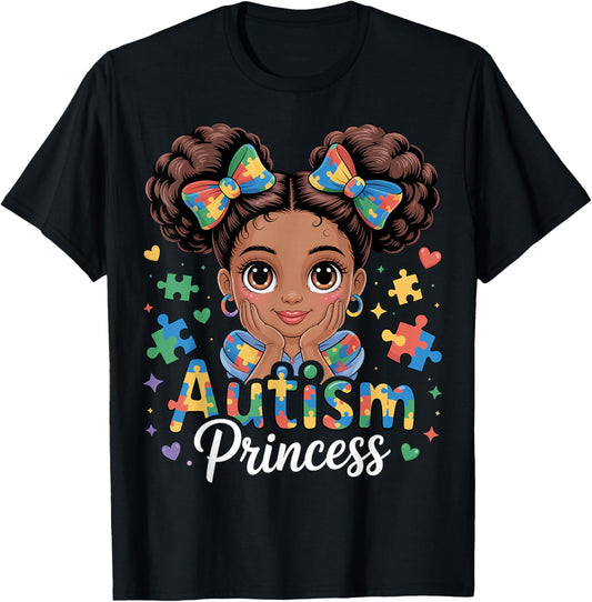 Autism Princess Coquette Bow Daughter Autism Awareness Girls T-Shirt - T-Shirt | Black