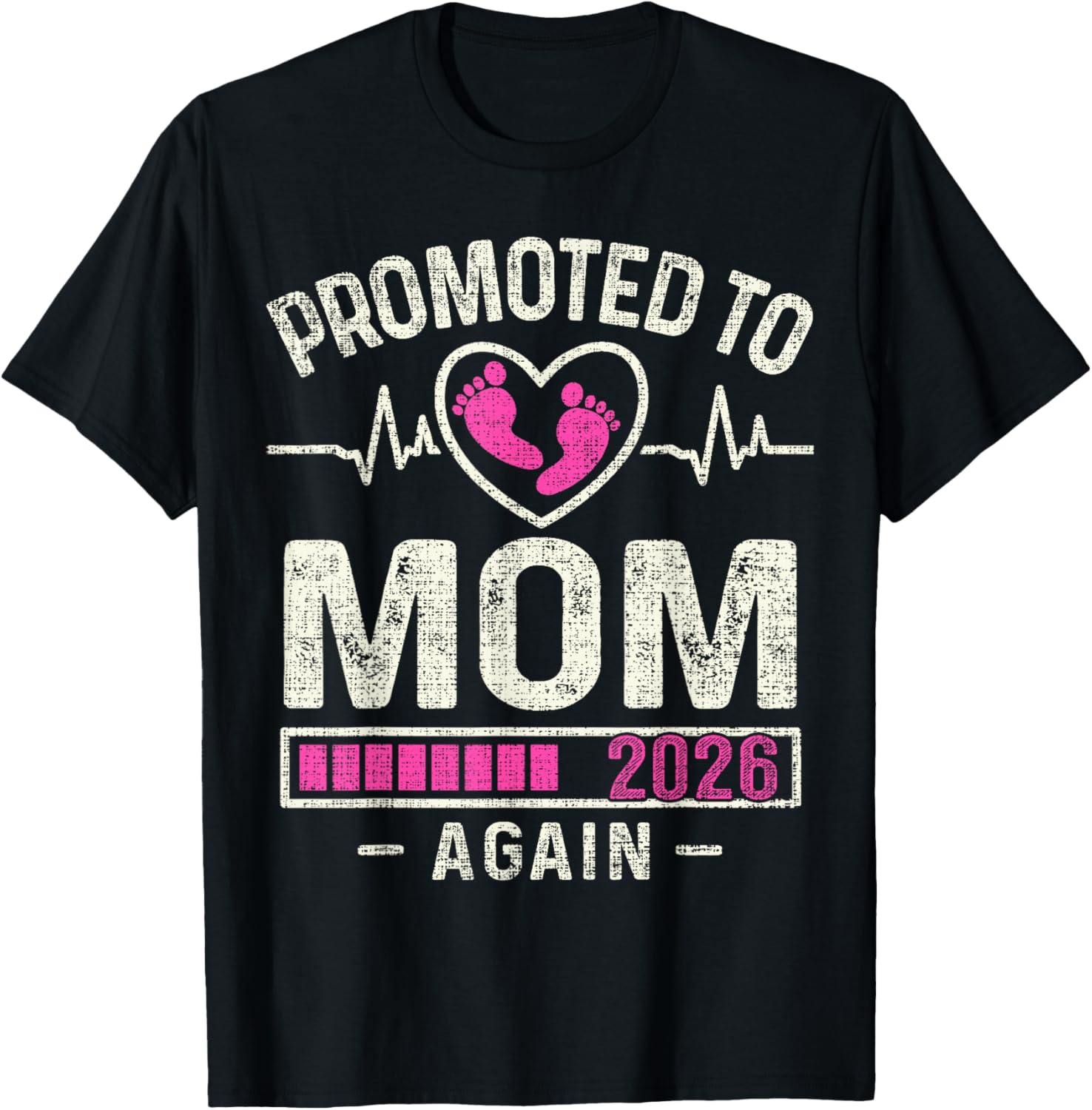 Promoted to Mom Again 2026 Expecting Baby Soon to Be Mother T-Shirt - T-Shirt | Black