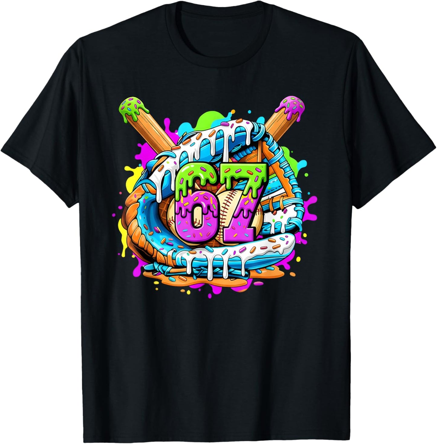 67 Ice Cream Drip Number 67 Player 67th Birthday T-Shirt - T-Shirt | Black