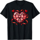 Coquette Bow Leopard Heart Love Valentines Day T-Shirt - T-Shirt | Black