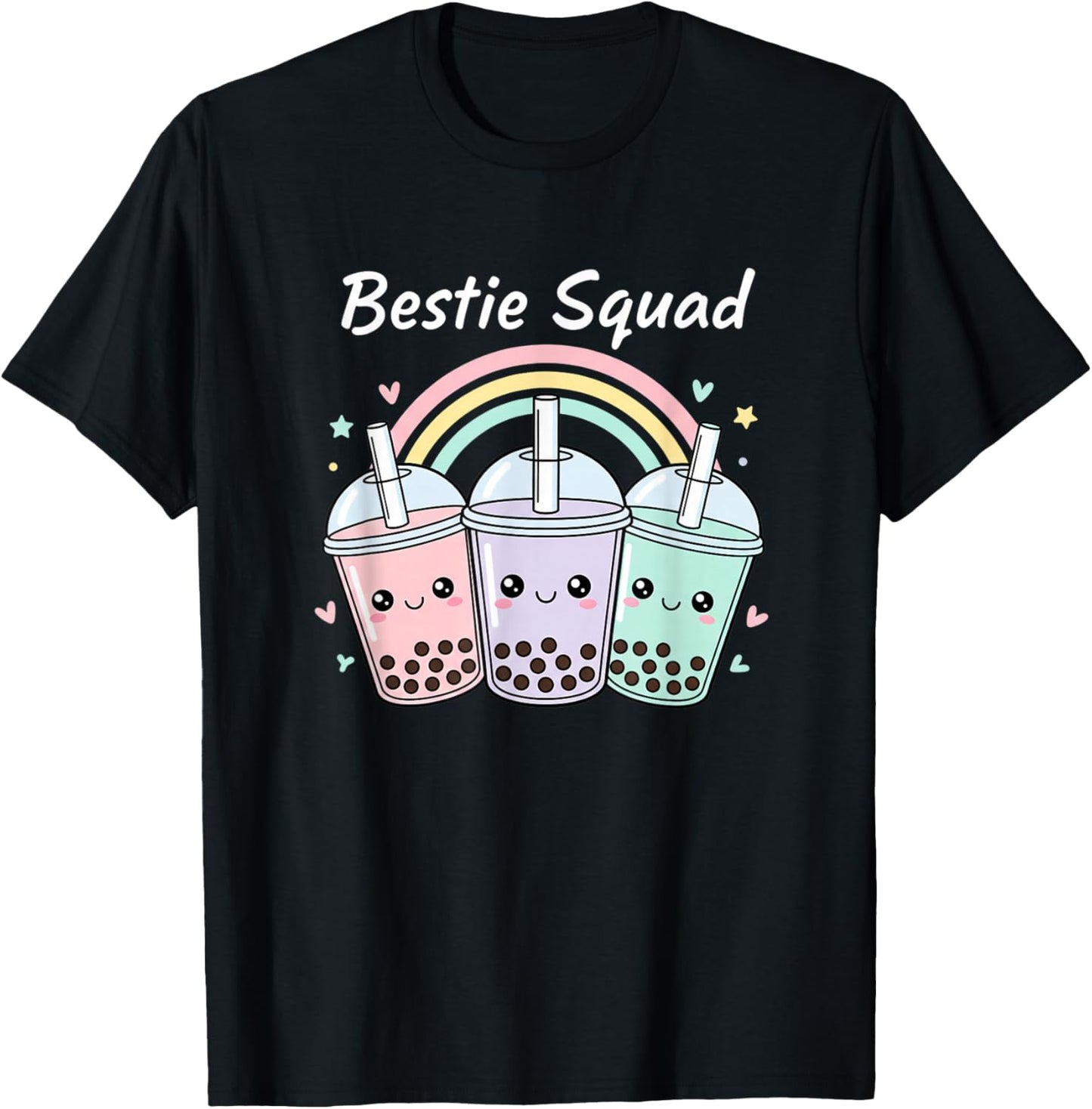Bestie Squad Bubble Tea Boba Friends Cute Girls Kawaii T-Shirt - T-Shirt | Black