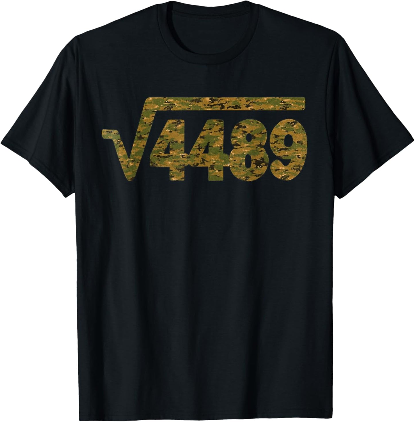6 7 Army Pattern Meme Square Root 4489 Slang Math Teacher T-Shirt - T-Shirt | Black