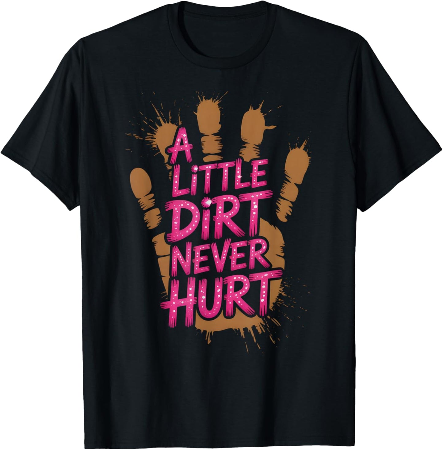 Kids Little Dirt Never Hurt Mud Run Mudder Trail Runner T-Shirt - T-Shirt | Black