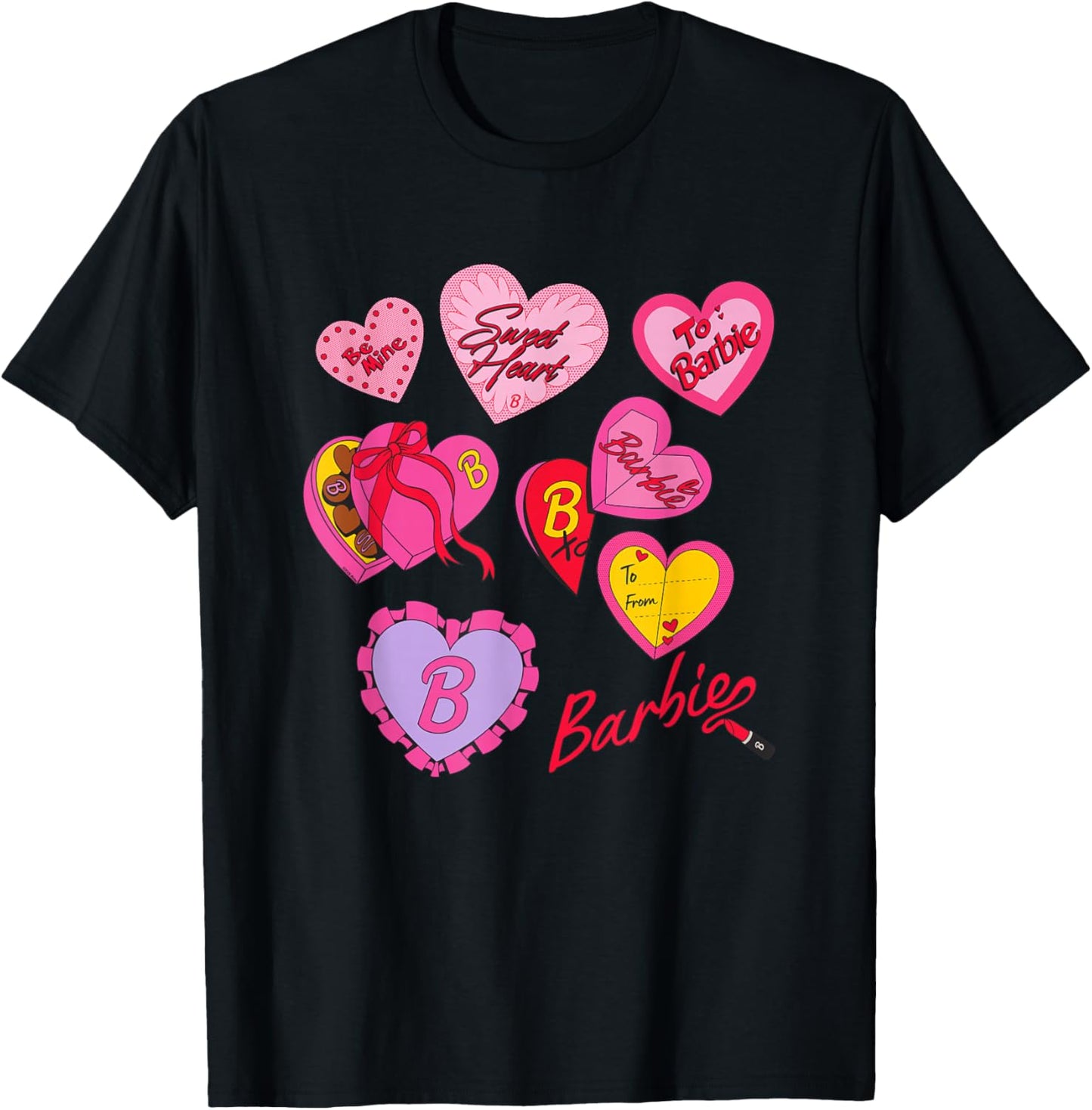 Barbie Valentine's Day Hearts T-Shirt - T-Shirt | Black