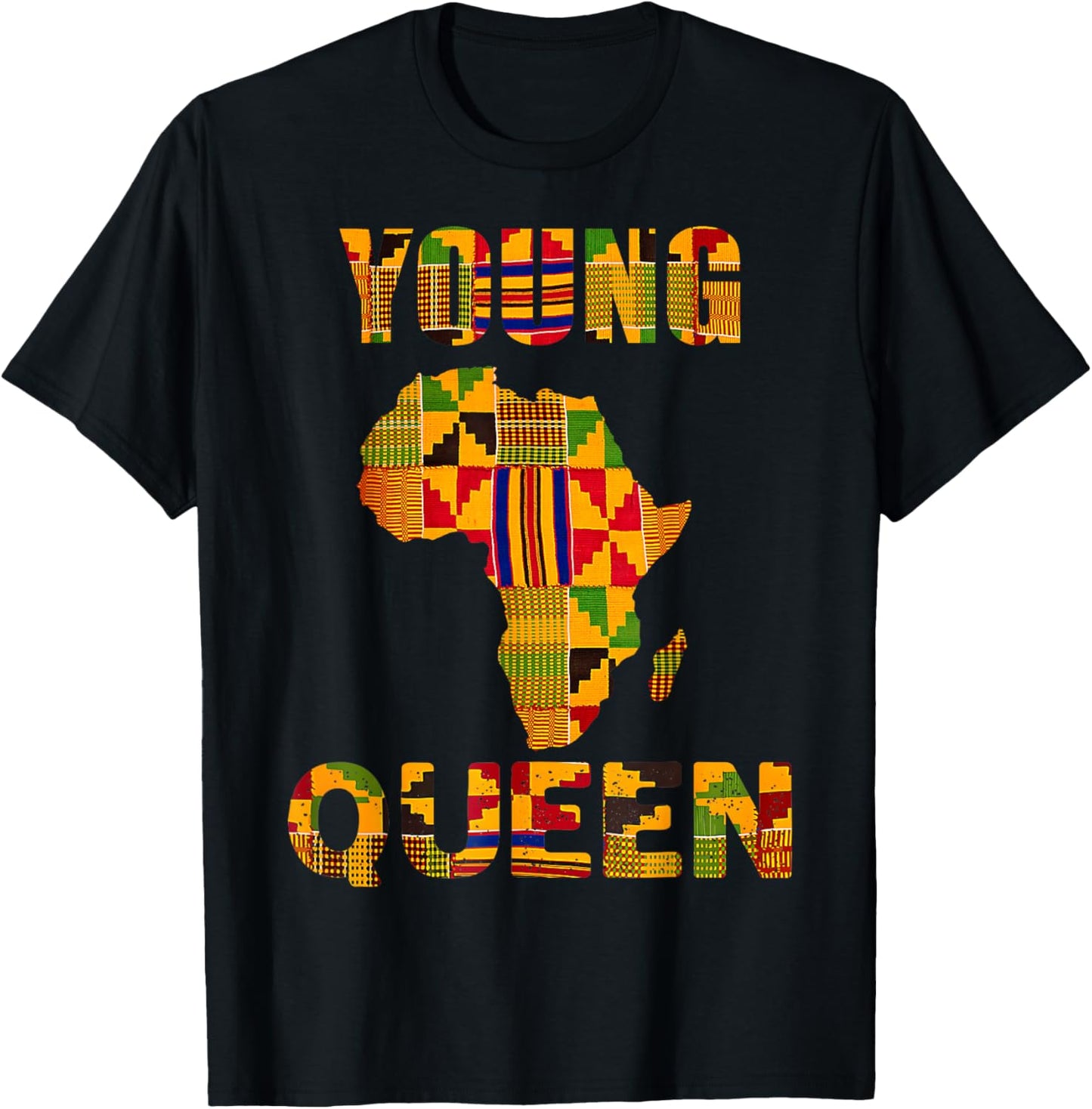 Cool African Kente Art Men Girls Kids African American Print T-Shirt - T-Shirt | Black