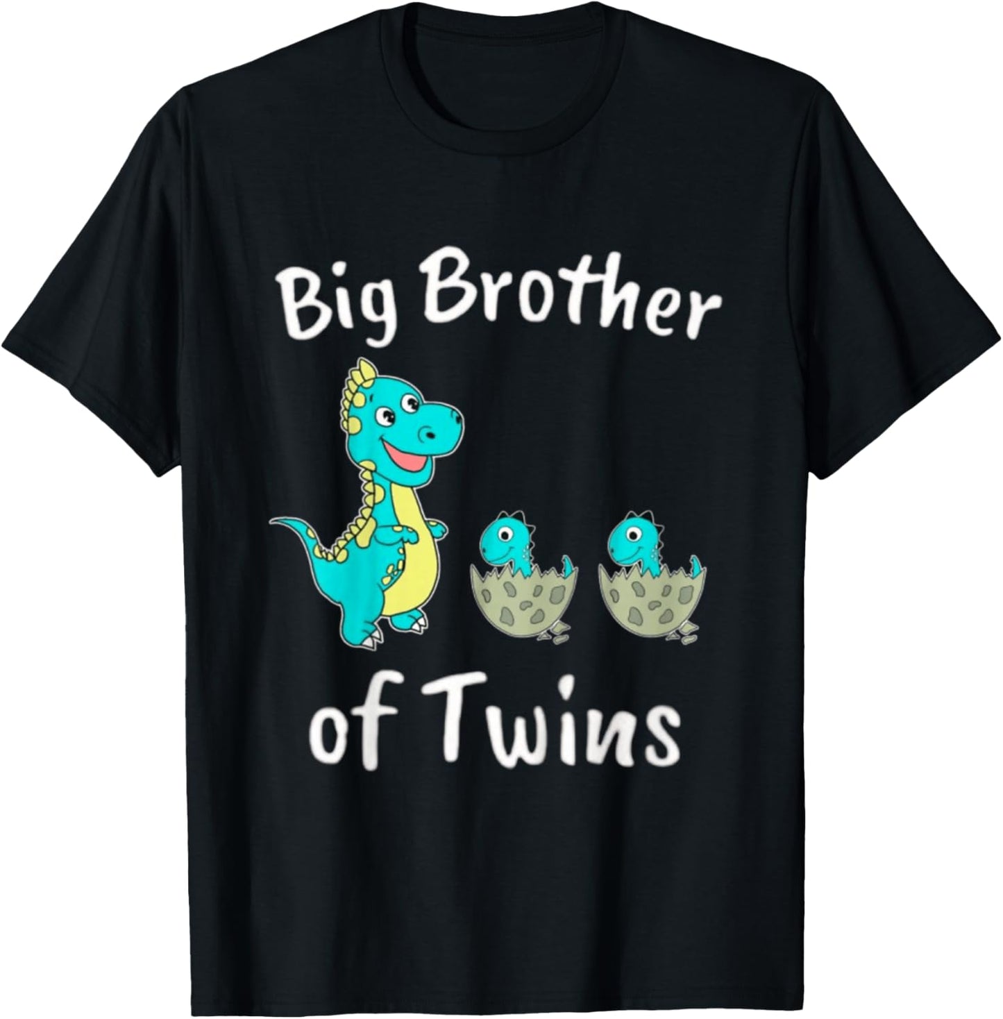 Kids I'm Going to Be A Big Brother of Twins Dino T-Shirt - T-Shirt | Black