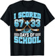 100 Days of School Hockey Drip Boy 100th Day of School 67+33 T-Shirt - T-Shirt | Black