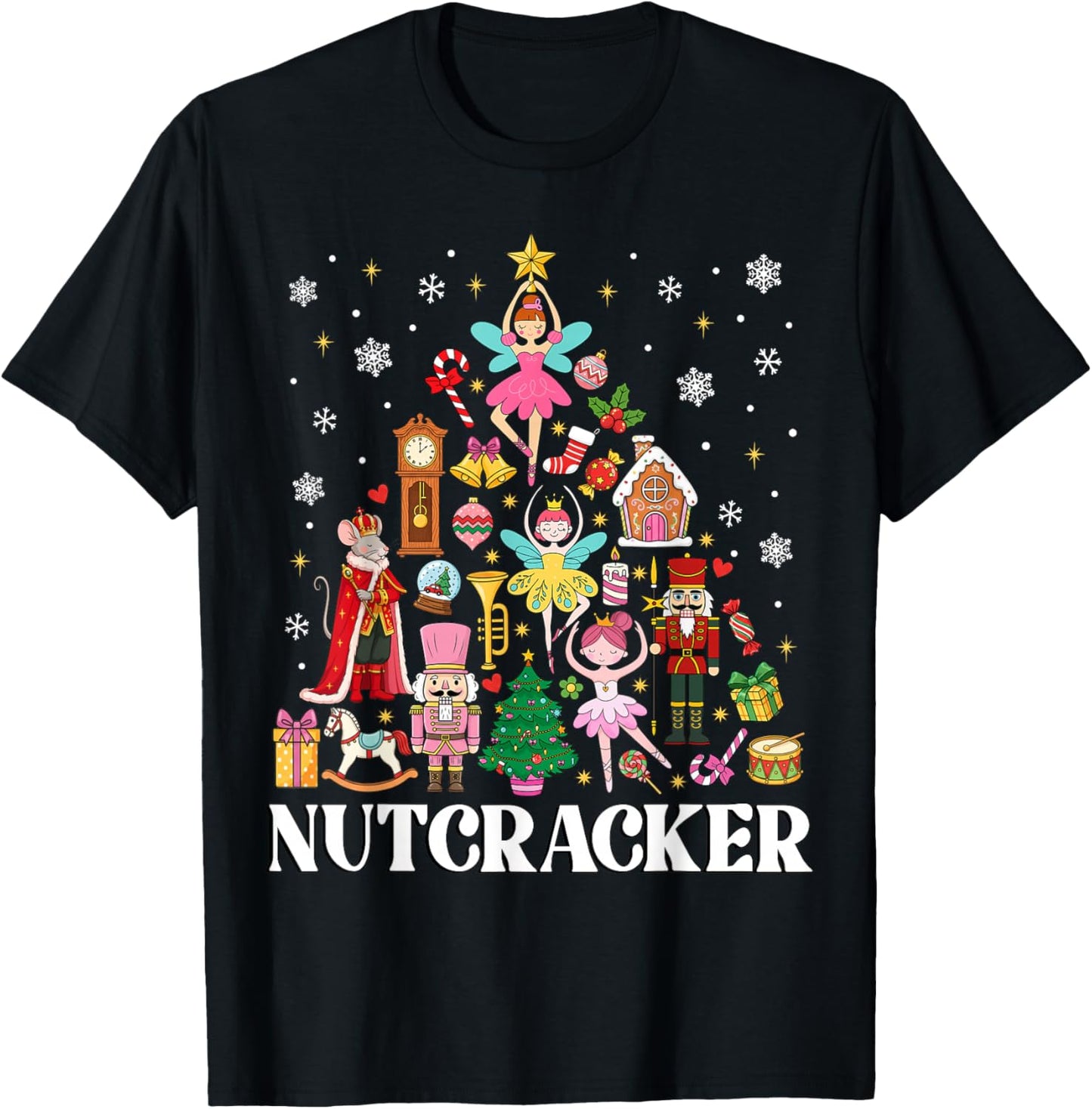 Nutcracker Squad Holiday Christmas Family Matching Pajamas T-Shirt - T-Shirt | Black