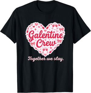 Valentines Day Galentine's Gang Heart Valentine Women Girls T-Shirt - T-Shirt | Black