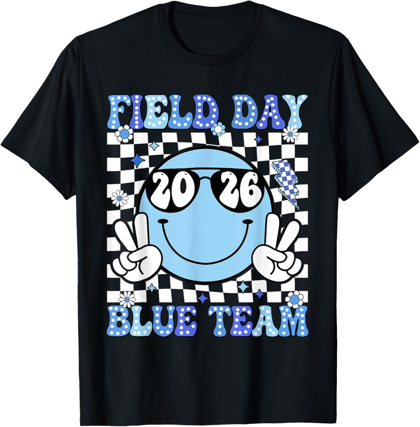 Field Day Blue Team Funny for Teacher Kids Field Day Games T-Shirt - T-Shirt | Black