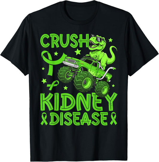 Crush Kidney Disease Awareness Month Kidney Disease Warrior T-Shirt - T-Shirt | Black