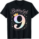 9th Birthday for Girls Nine 9 Year Old T-Shirt - T-Shirt | Black