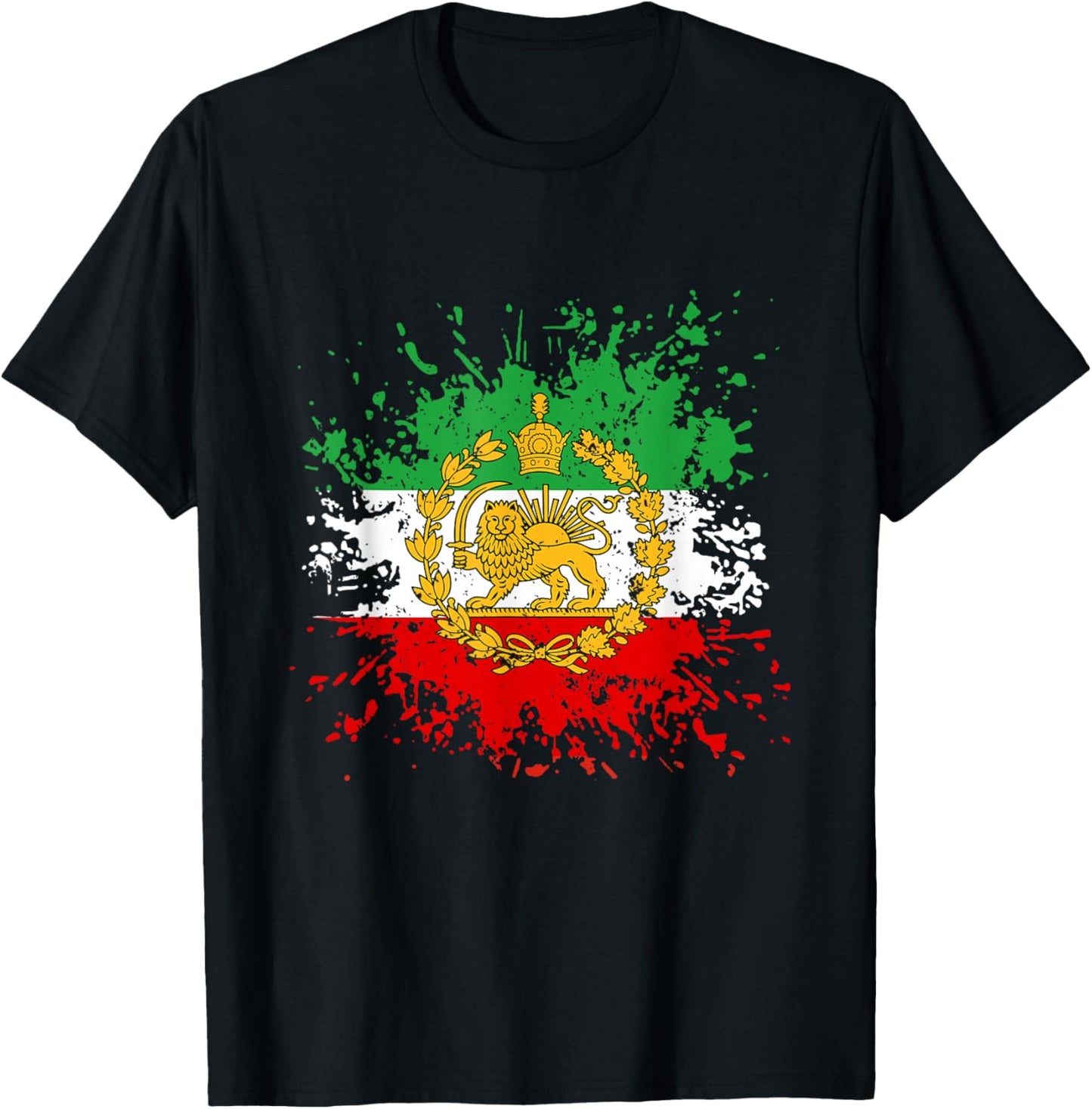 Iran Lion Sun Flag,Iran,Persian,Shir o Khorshid T-Shirt - T-Shirt | Black