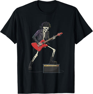 Rockstar Skeleton Halloween Funny Men Boys Kids Rock-Star T-Shirt - T-Shirt | Black