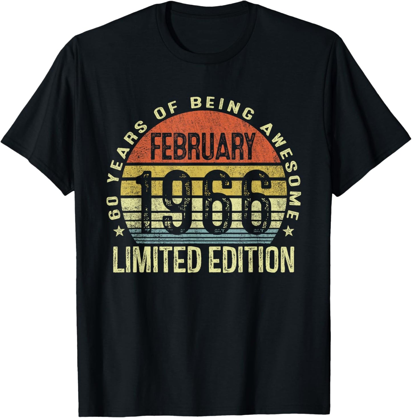 February 1966 60th Birthday Gifts Women 60 Year Old T-Shirt - T-Shirt | Black