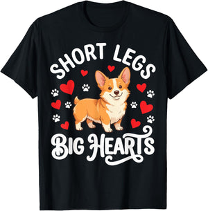 Short Legs Big Heart Corgi T-Shirt - T-Shirt | Black