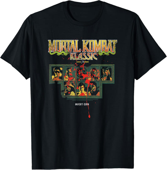 Mortal Kombat Blood Splatter Character Select Video Game T-Shirt - T-Shirt | Black