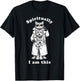 Funny Cats in Trench Coat Chaotic Feral Relatable Meme Cute T-Shirt - T-Shirt | Black