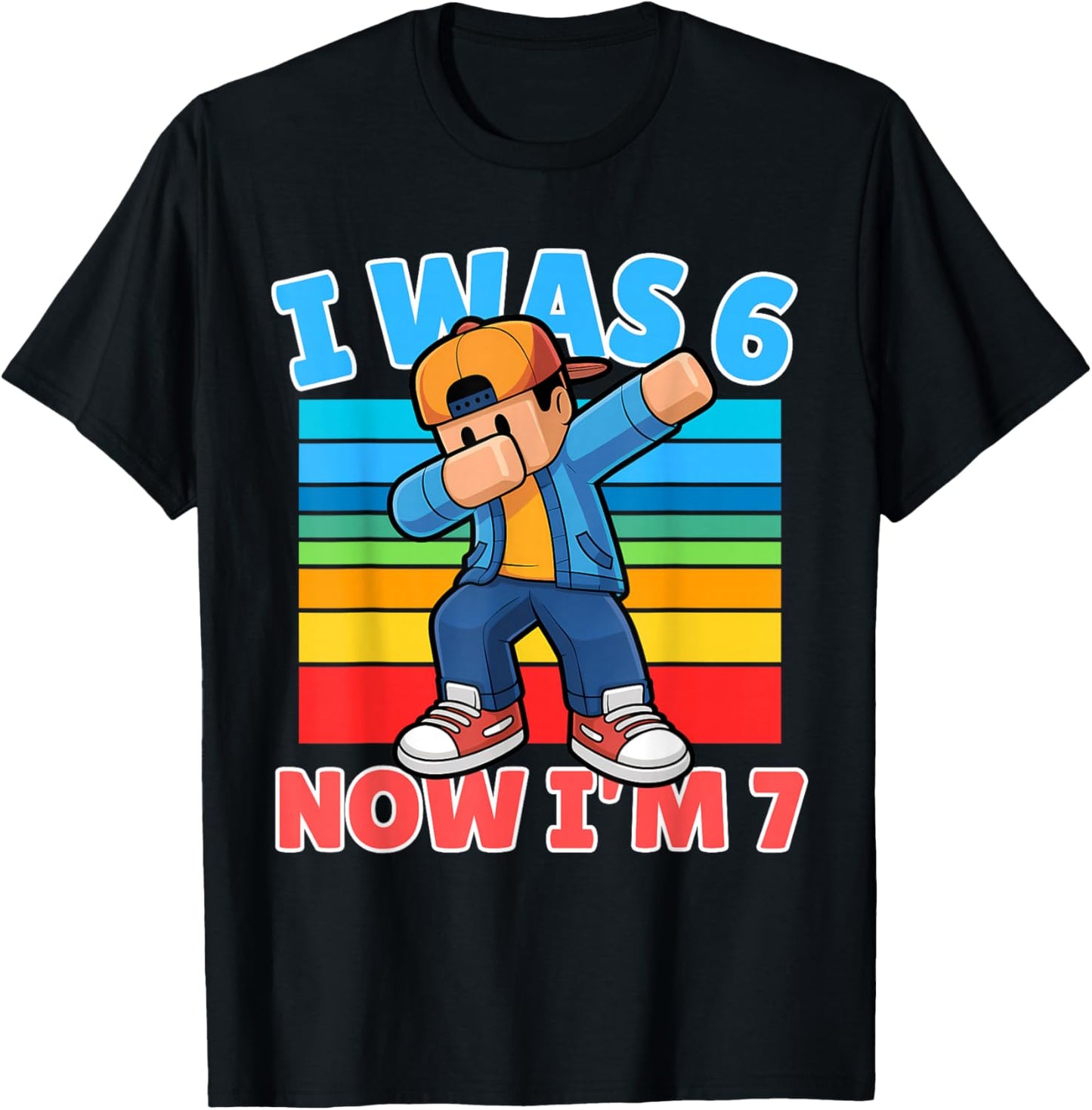 I was 6 Now I Am 7 Year Old 67 Dabbing Boy 7th Birthday Kids T-Shirt - T-Shirt | Black