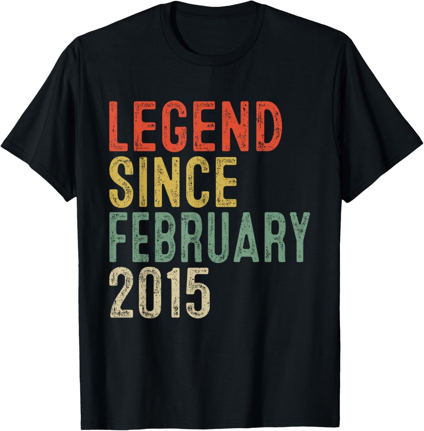 Legend Since February 2015 11th Birthday Gifts 11 Year Old T-Shirt - T-Shirt | Black