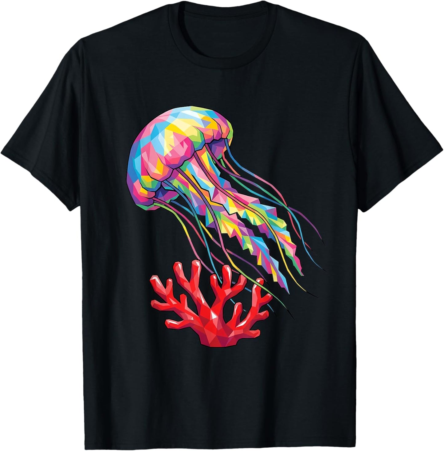 Jellyfish Hugging Valentine Heart Color Critters Rainbow T-Shirt - T-Shirt | Black