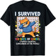 I Survived 100 Days of School Funny Dabbing Cat Student Cool T-Shirt - T-Shirt | Black