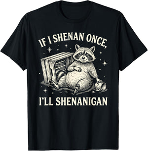 If I Shenan Once I'll Shenanigan Funny Raccoon T-Shirt - T-Shirt | Black