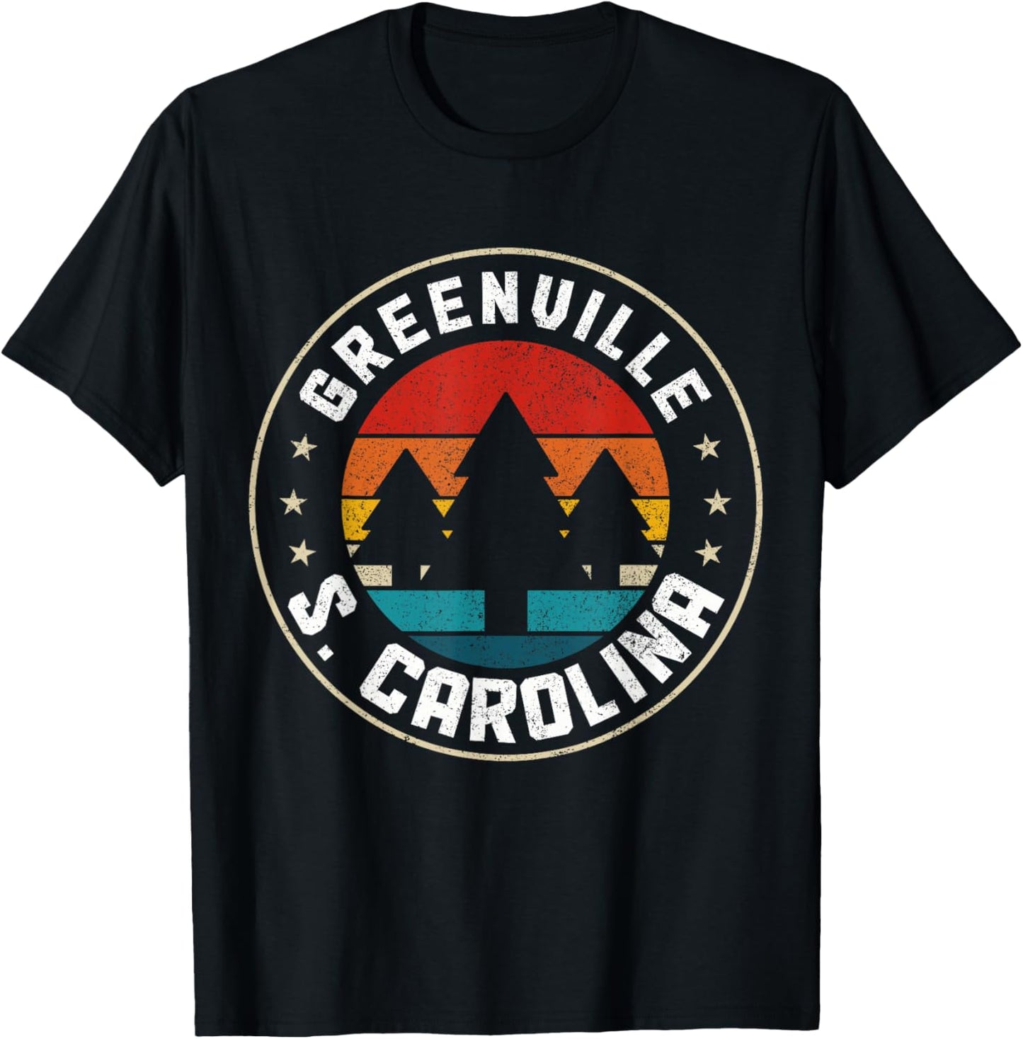 Greenville South Carolina Vintage Retro Pride Emerald T-Shirt - T-Shirt | Black