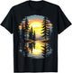 Nature Trees Reflection Sunset Forest Outdoor Wildlife T-Shirt - T-Shirt | Black
