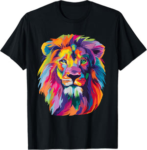 Colorful Lion T-Shirt - T-Shirt | Black