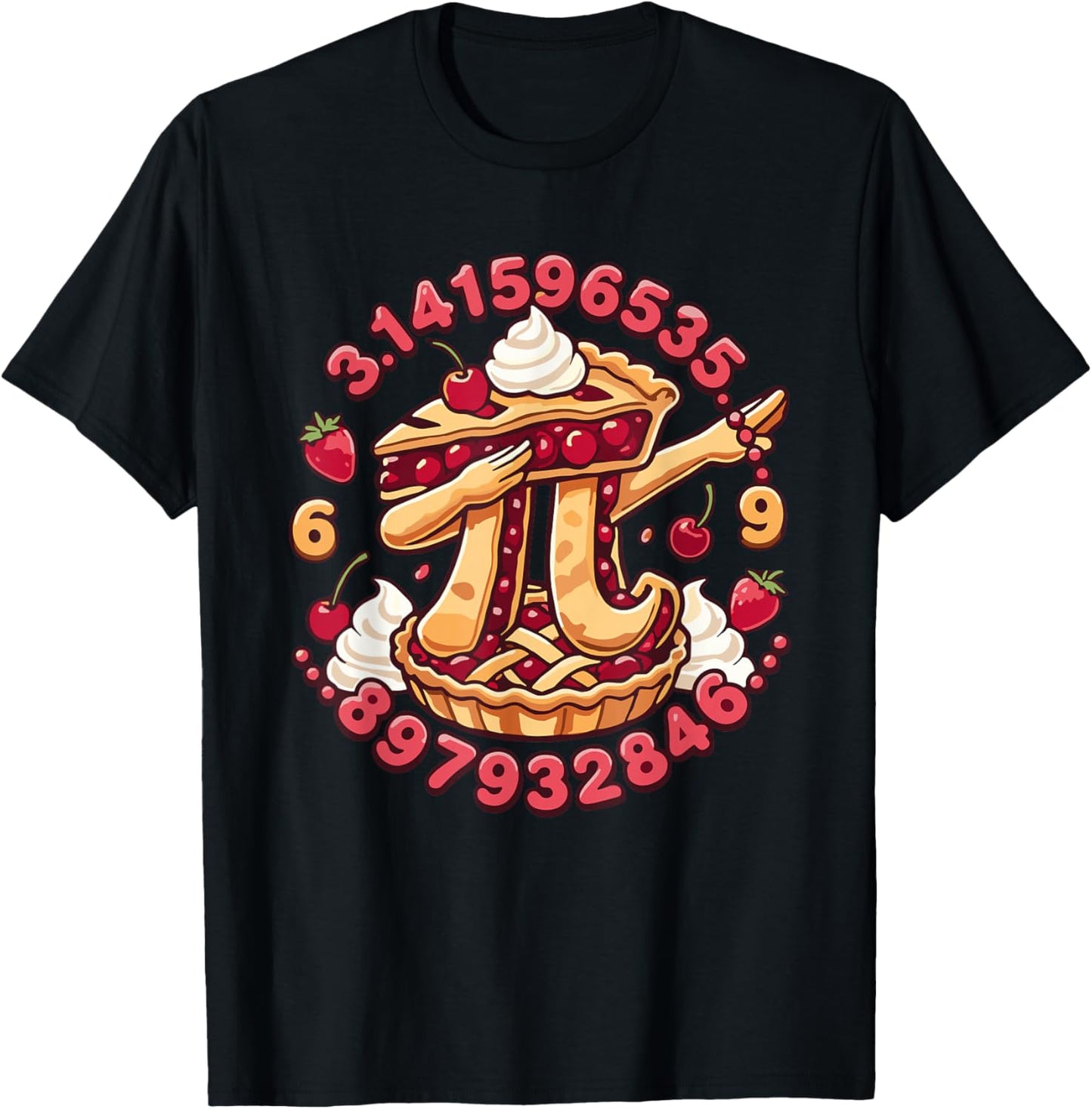 Dabbing Pie Pi Symbol Math Pi Day T-Shirt - T-Shirt | Black