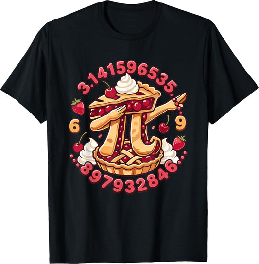Dabbing Pie Pi Symbol Math Pi Day T-Shirt - T-Shirt | Black