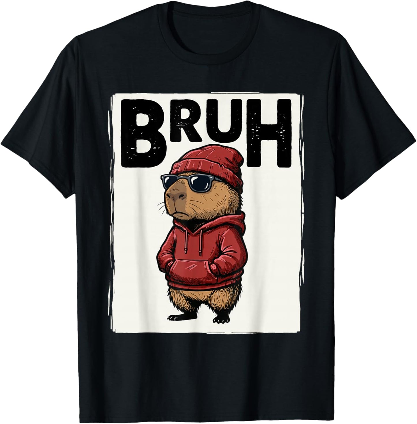 Cool Bruh Capybara Men Women Kids Teens Funny Capybara T-Shirt - T-Shirt | Black