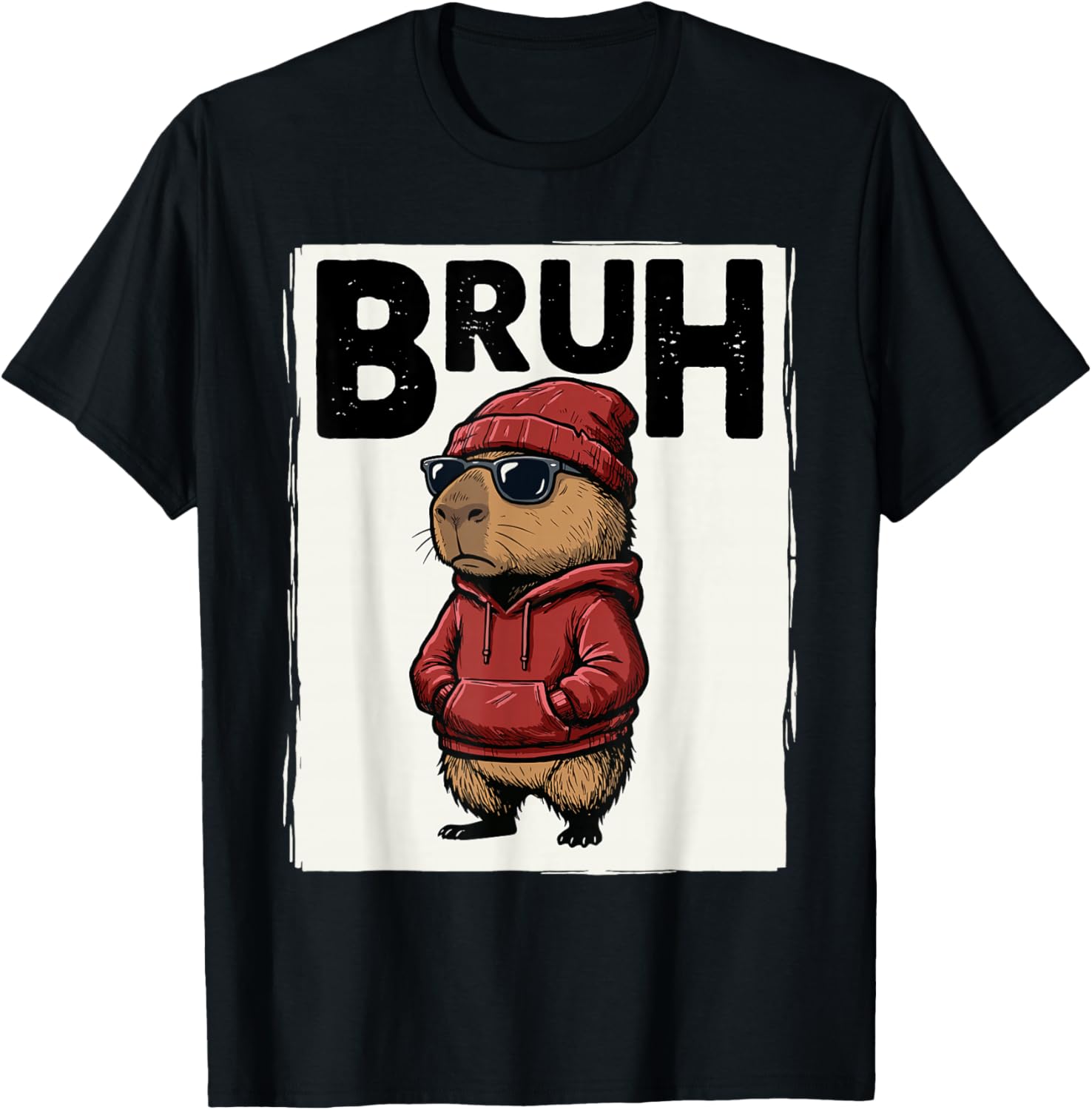 Cool Bruh Capybara Men Women Kids Teens Funny Capybara T-Shirt - T-Shirt | Black