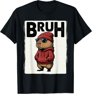 Cool Bruh Capybara Men Women Kids Teens Funny Capybara T-Shirt - T-Shirt | Black