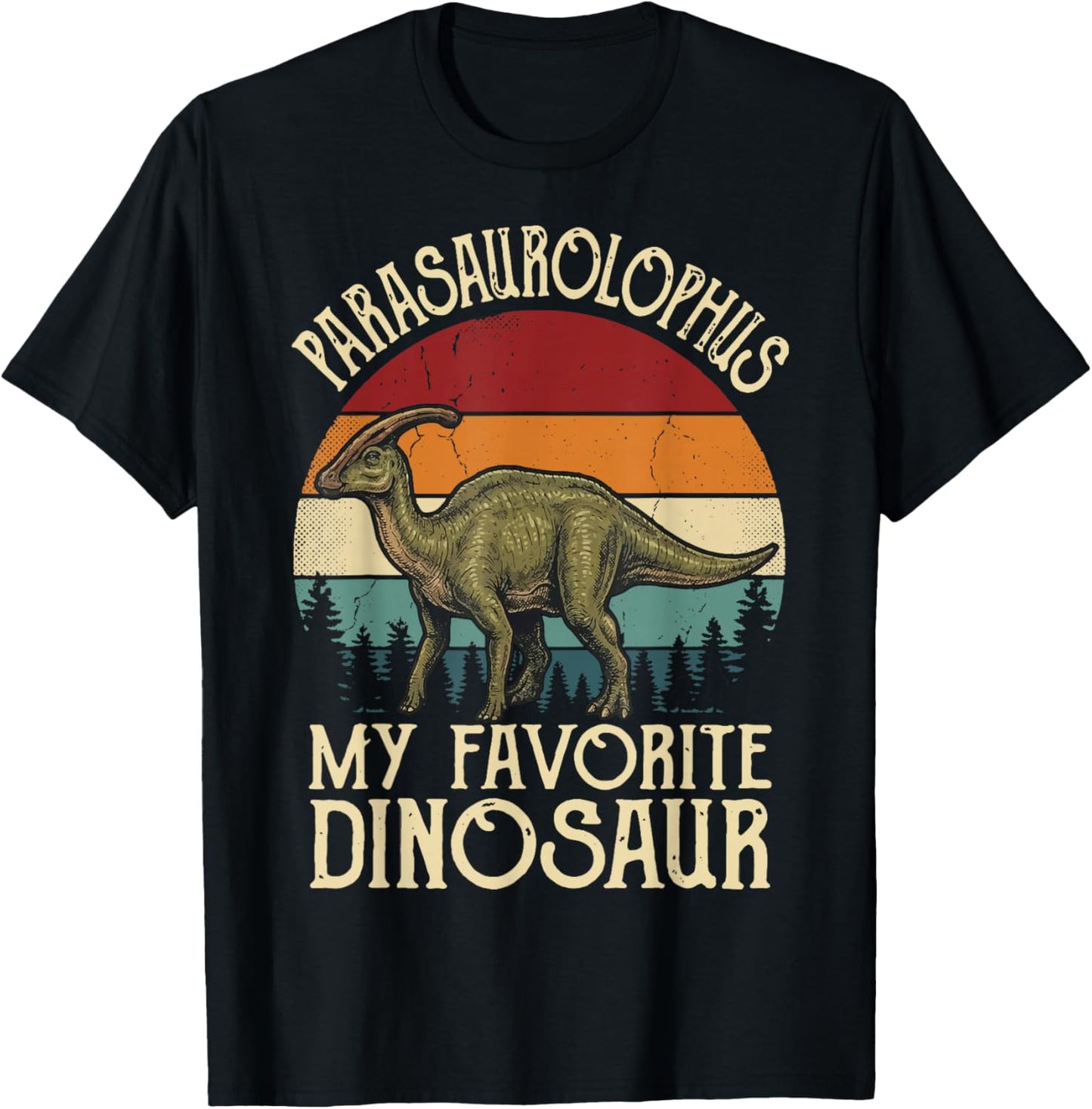 Parasaurolophus My Favorite Dinosaur T-Shirt - T-Shirt | Black