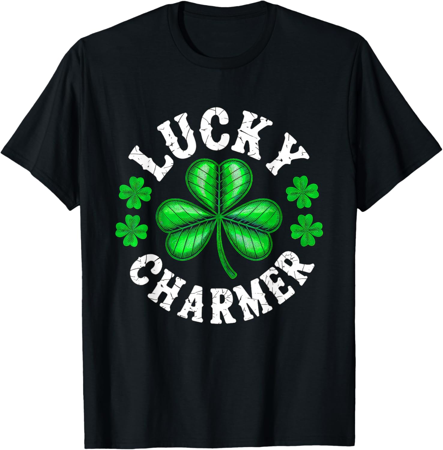 Lucky Charmer Funny Irish Shamrock St Patricks Day 2026 T-Shirt - T-Shirt | Black