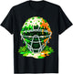 St Patricks Day Baseball Catcher Mask Drip Ice Cream Clover T-Shirt - T-Shirt | Black