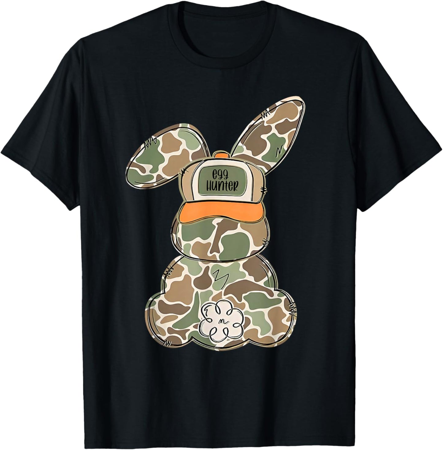 Cute Bunny Egg Hunter Rabbit Camouflage Easter Couples Boys T-Shirt - T-Shirt | Black