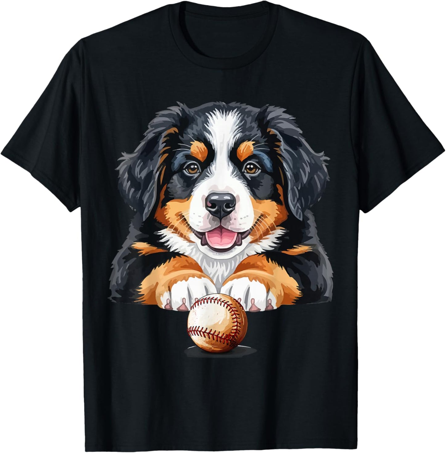 Baseball Dog Men & Women T-Shirt - T-Shirt | Black