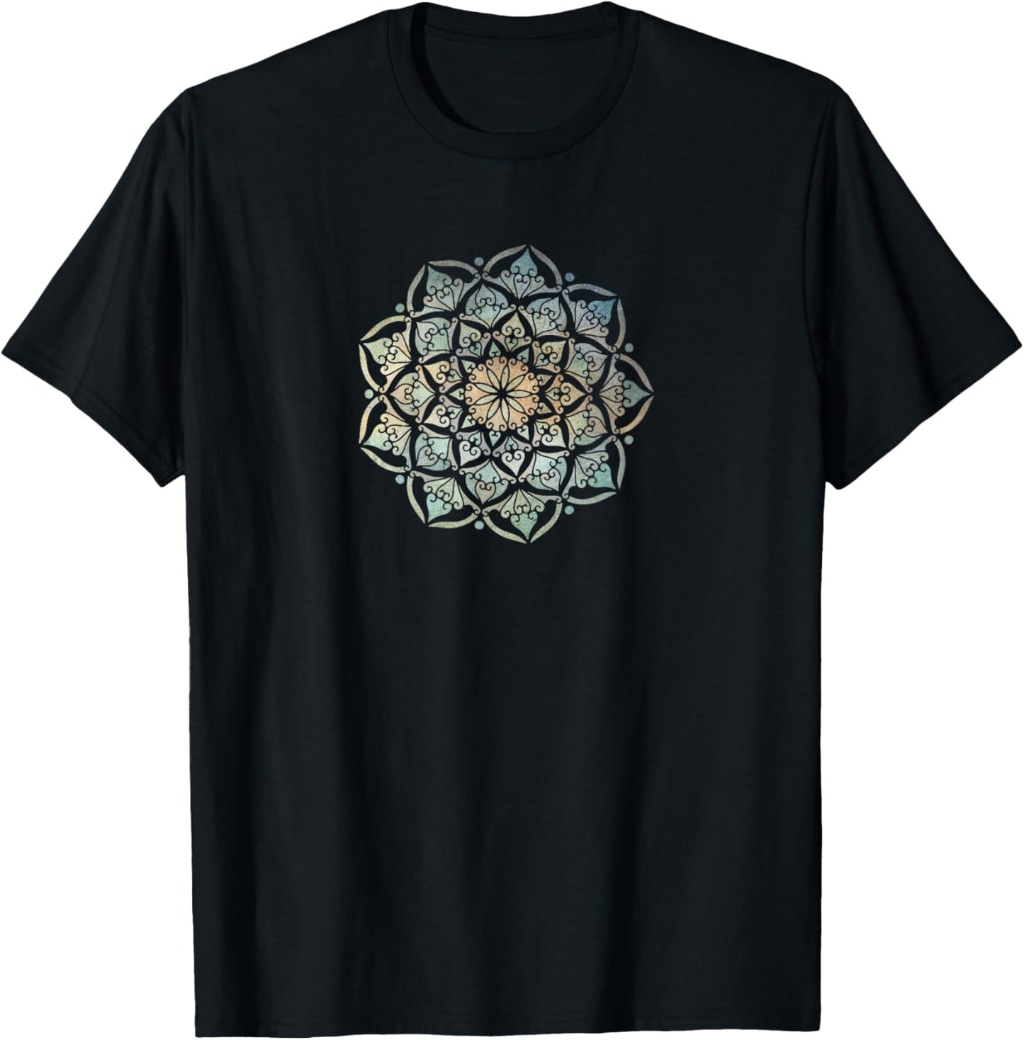 Mandala - Geometric Abstract Distressed Zen T-Shirt - T-Shirt | Black