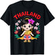 Cute Thailand Girl Traditional Dress with Orchids for Kids T-Shirt - T-Shirt | Black