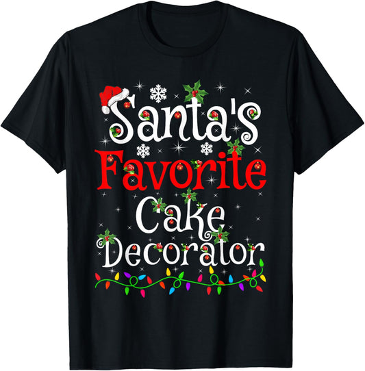 Santa Favorite Cake Decorator Christmas Family Funny Xmas T-Shirt - T-Shirt | Black